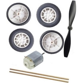 Resim Tekerlek 42mm 4 Adet Tek Kanat Pervane 1.5-3v Dc Motor 
