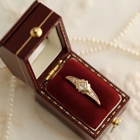 Resim 1 adet Moda Lüks Retro Kadın Erkek Yüzük Romantik Söz Nişan Düğün Taklit Sentetik Zirkonya Yüzük 