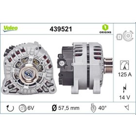 Resim VALEO 439521 Alternator 12 V 120A Citroen C4 - C5 1.6 04- Peugeot 308 1.6 407 2.0 -5+4 1073090 57056N (WC872327) 
