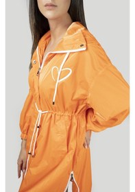 Resim Pua Fashion Orange Kalpli Kapşonlu Trench 001 
