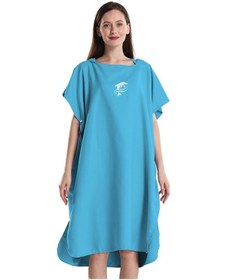 Resim Jeemson Hızlı Kuruyan Kapüşonlu Plaj Havlusu - Orta Mavi Orta Mavi 