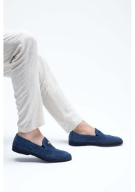 Resim Giampiero Nicola Erkek Hakiki Deri Lacivert Loafer Ayakkabı 664 L40269a Erk Ayk Y23 Navy Lacivert 