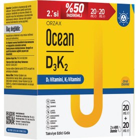 Resim Orzax Ocean D3K2 Damla 20 ml 2 li Paket 