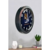 Resim Bahat Ayetli Salon Ofis Duvar Saati Gri Metal Çerçeve 36 cm 