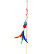 Resim Patiderm Ponponlu Kedi Oltası Tüylü ve Zilli Ahşap Saplı 50 CM 