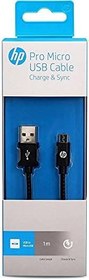 Resim HP 041GBBLK1TW Pro Micro USB 1 metre Örgülü Kablo, Siyah 