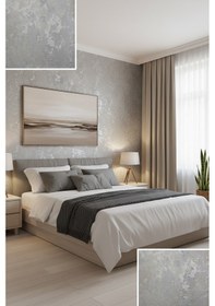 Resim İthal 16m2 Duvar Kağıdı 3boyutlu Koridor Ve Mutfak Düz Model Simli Silinebilir Bej 