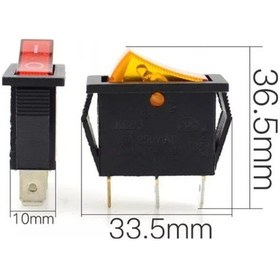 Resim Ic-113 Tekli Dar Işıklı Anahtar On-Off 3 Bacaklı Kırmızı 1 Adet 
