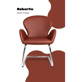 Resim Bürocci Roberta Misafir Koltuğu - Kahverengi Deri - 2069J0121 