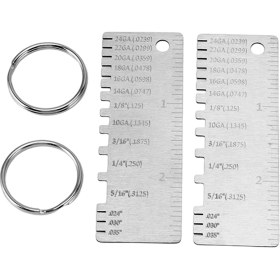 Resim Geeroyoo 2 Adet Paslanmaz Çelik Kaynak Kontrol Ölçer, Tel Çapı Ve Kalınlık Ölçümü, Doğru Veri, Açık Skala, Dayanıklı Tasarım 