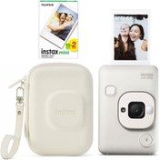 Resim Fujifilm Instax Mini LiPlay Hybrid Misty White Fotoğraf Makinesi 20'li Film Çantalı Set 