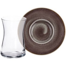 Resim Tulu Heybeli 12 Parça Çay Seti Kristal Kahve 