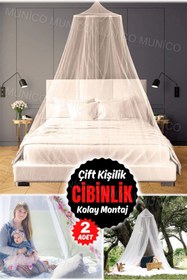Resim Mucuks 2 Adet Dekoratif Yuvarlak Kubbe Yatak Gölgelik Pratik Çift Kişilik Cibinlik - Sivrisinek ve Böcek 