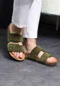 Resim Land of Cork Anatomik Unisex Doğal Mantar Taban Hakiki Süet Deri Terlik 