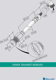 Resim BALİOR Asma Klozet Esnek Taharet Borusu Ø26 – 200 mm 