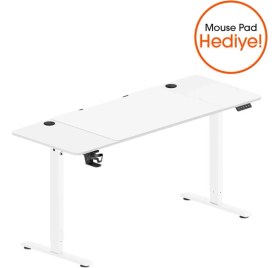 Resim Adore Gaming Elevator- x Yükseklik Ayarlı Oyuncu Masası - Beyaz 160 x 72-117 x 75 cm 