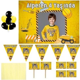 Resim İnşaat Temalı Kişiye Özel Parti Seti Hdts104 