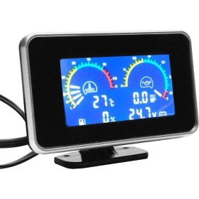 Resim Internet LCD Araba Dijital Yağ Basınç Göstergesi Dijital Ekran Sensörü Gösterge Paneli Voltmetre Su Sıcaklığı Ölçer 4 In 1 (Yurt Dışından) 