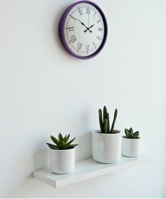 Resim 36 Cm Mor Dekoratif Duvar Saati Mürdüm 