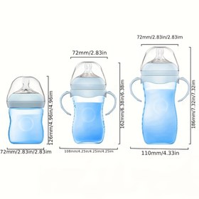 Resim 1 Adet 150ml/260ml/330ml PP Şişe - Kırılmaz Geniş Ağız Tasarımı, Ergonomik Tutuş, Standart Ağızlık, Emzik ve Formül Besleme İçin Uygun, Parlak Pembe/Mavi - Halloween ve Çocuk Bayramı Hediyesi için İdeal, Kırılmaz Emzik 