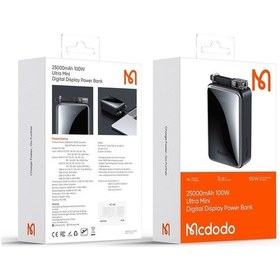 Resim Mcdodo MC-0561 100W 25000MAH Dijital Ekranlı Powerbank - Siyah 