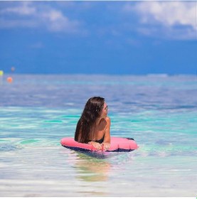 Resim Şişme Sörf Tahtası Kırmızı , Taşınabilir, Yüzen, Düz Renk, Şamandıra, Saplı Şişme Sörf Tahtası, Havuz Şamandırası, Plaj Wakeboard'u, Yüzme Havuzu 