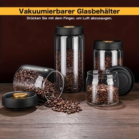 Resim 1 adet Mühürlü Vakumlu Cam Saklama Kabı, Yüksek Kaliteli Borosilikat Asitli Cam, Basınç Pompalı Depolama Tankı, Nem Geçirmez Depolama Tankı, Kalınlaştırılmış ve Isıya Dayanıklı, Mikrodalga Güvenli, Tekrar Kullanılabilir, Çok Amaçlı Gıda Saklama Tankı, Kahve Çekirdekleri, Çay Yaprakları, Fındık ve Tahıllar vb 