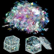 Resim 20g / torba Düzensiz Renkli Kağıt Parçaları Epoxy Reçine Doldurucu Sekuensi Epoxy Reçine Kalıplama Doldurucu Dekorasyon Silikon Kalem Kutusu 
