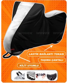 Resim wovex KTM 390 RC Gri-Siyah Motosiklet Brandası Motor Örtüsü Çadır (Kilit Uyumlu) 