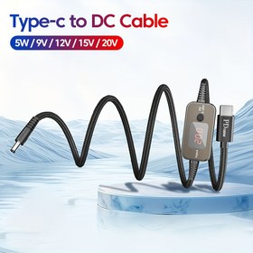 Resim 5A Type-C DC 5.5 Çekme Tel 5V 9V 12V 15V 20V Beş Hız Ayarlanabilir Gerilim Gösterim Adaptörü 100W 