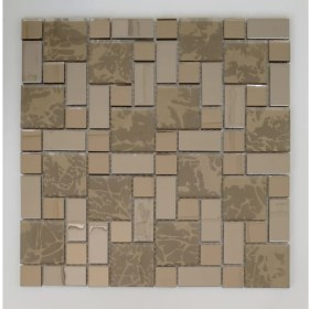 Resim MozaiKristaL Mutfak Tezgah Arası ve Iç Dekorasyon Için, Krom-Ayna Mix Kristal Mozaik. Cam Ölçüleri: Mix. File Ölçüsü: 30x30 cm. Renk: Gümüş Krom-Ayna-Desenli Ayna Mix. ( 1 Koli=11 File Karo=1 m2 Fiyatıdır.) 