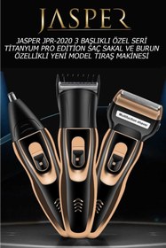 Resim JASPER Jpr-2020 New Series 3 Başlıklı Özel Tasarım Saç Sakal Burun Kılı Alma Tıraş Makinesi 