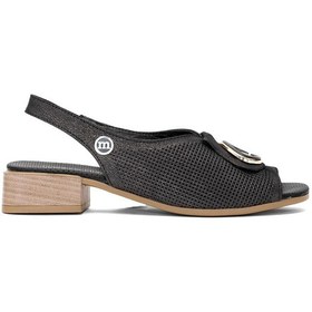 Resim Mammamia D25ys-2720 Kadın Hakiki Deri Topuklu Sandalet Platin PLATİN 