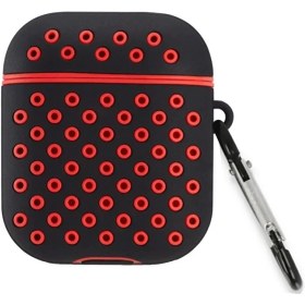 Resim Dukkanıum Newface Airpods 2 (2.nesil) Spor Delikli Kılıf - Siyah-Kırmızı 