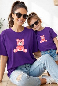 Resim genosha Anne Kız 100% Pamuk T-shirt Mama Mini Mother Daughter TEKLİ FİYAT 