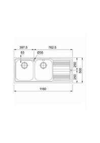 Resim Franke Logica Line LLx 621 Paslanmaz Çelik Sol Eviye 