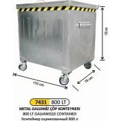 Resim Arı Metal 800 Lt Galvanizli Konteyner 