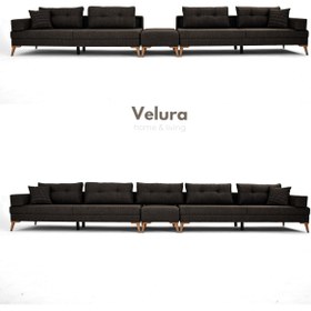 Resim Velura Home & Living Zeri Lobi Koltuğu & Şark Köşesi - Koyu Kahve 169 