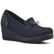 Resim King Paolo Z6179 Dolgu Topuk Fiyonklu Tekstil Kadın Ayakkabı 001 