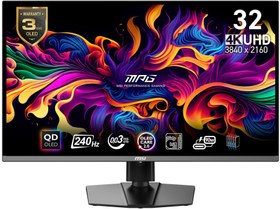 Resim 31.5 MSI MPG 321URX QD-OLED 3840x2160 (UHD) 16:9 FLAT QD-OLED 240HZ 0.03MS Freesync Premium PRO Gaming Monitor 