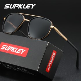 Resim Erkekler & Kadınlar için SUPKLEY Retro Mavi Metal Polarize Moda Gözlükleri - Altın Metal Çerçeve ile Tam Kenar Vintage Tarzı, Sürüş ve Dış Aktiviteler için UV Koruma & Anti-Parlama, Mikrofiber Bez Dahil, Baba, Koca, Erkek Arkadaş (Noel, Babalar Günü) İçin İdeal Hediye, Tatil Esansiyelleri, Şık Gözlük, Yüksek Kaliteli Lensler, Sporcu Gözlükleri 