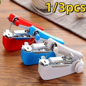 Resim 1/3 adet Taşınabilir El Tipi Dikiş Makinesi - Ayarlanabilir Gerilim Düğmeli, Kompakt Manuel, Beyaz/Kırmızı/Mavi Hızlı Tamiratlar & Dış Maceralar İçin Pil Gerektirmez 