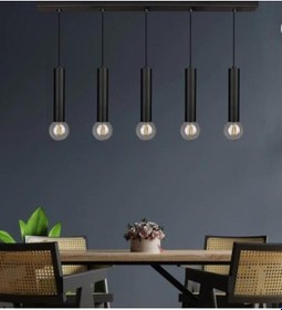 Resim Mylights Rustik Vintage Beşli 1Mrt Masa Üstü E27 Duylu Avize 