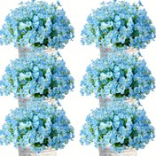 Resim 6 adet Açık Hava Yapay Çiçek, Eucalyptus Yapraklı Yapay Üç Renkli Pansy Olmayan Solmayan Sahte Çiçekler, Ev Dekorasyonu, Otel, Düğün, Bahçe, Açık Avlu Dekorasyonu, Asılı Veranda Teras Pencere Kutusu Dekorasyonu, Bahar ve Yaz Dekorasyonu - Anneler Günü, Babalar Günü, Haziran Festivali ve diğer tatil dekorasyonları için uygun - yapay çiçek hediyeleri, kaplamayanlar. 