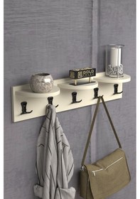 Resim Askılık Duvar Elbise Askılığı Portmanto Krem 80 Cm Beyaz 