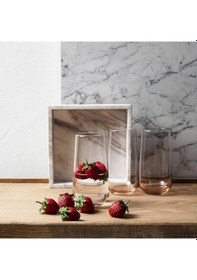 Resim Paşabahçe 420015 Allegra Bardak Su Bardağı - 6 Lı Meşrubat Bardağı Pembe 