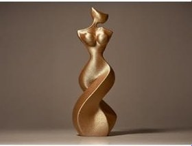 Resim TSC 18CM Gold Renk Soyut Kadın Heykeli - Hediyelik Ev Ofis Dekoratif, BüstheykelFigür58 