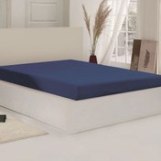 Resim Nuvomon Pamuklu Penye Tek Kişilik Çarşaf - Lacivert - 100x200 cm 