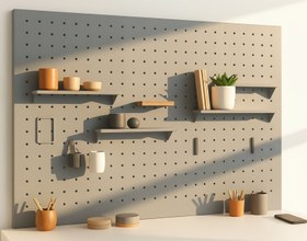 Resim GALVANİZ METAL ÇOK AMAÇLI PANO PEGBOARD, CAM GRİ, 86X41X3 CM 