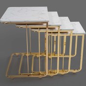 Resim Veys Sehpa Tekerlekli Gold 4 Lü Zigon Sehpa - - Yan Sehpa 